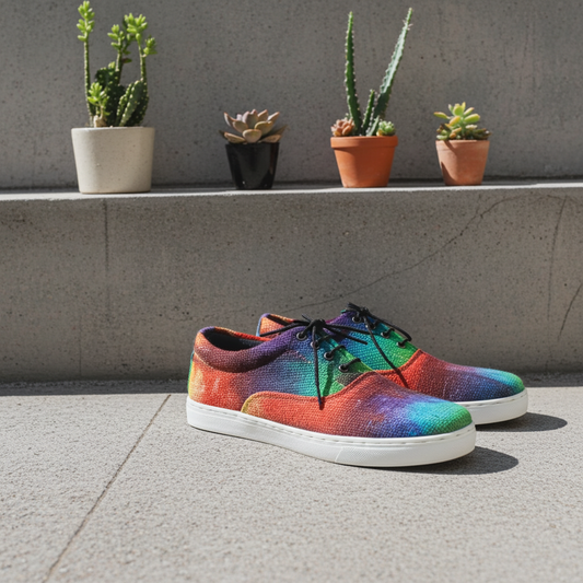 Colorful Rasta Hemp Sneakers (Lace-Up)