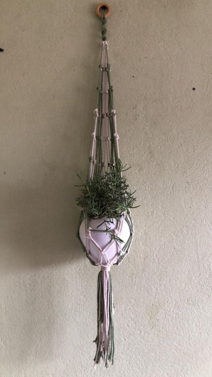 Handmade Macrame Plant Hanger: Boho Cotton Rope Hanging Planter Cotton