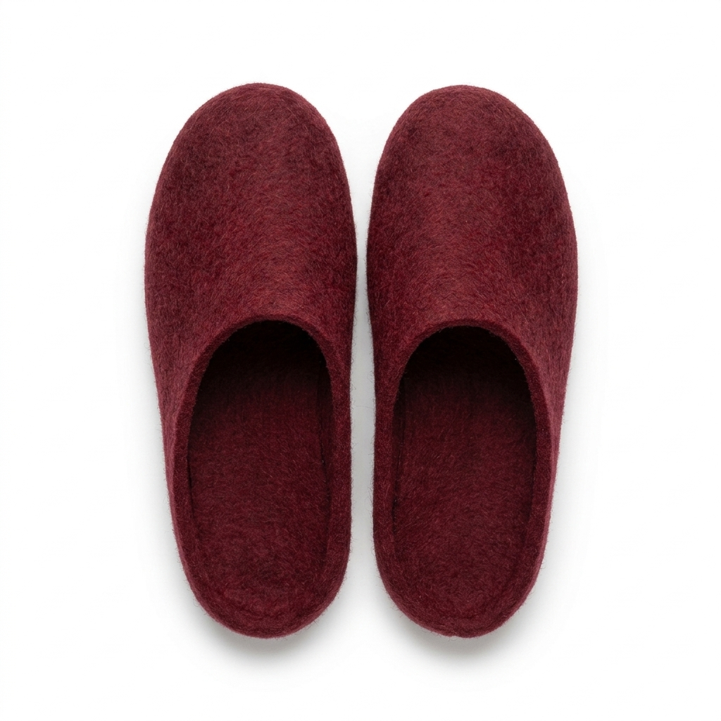 Handgemachte Filzhausschuhe aus Wolle | Rot, Orange & warme Farbtöne | Unisex Hausschuhe | 100% Neuseelandwolle | Namaste Artisans