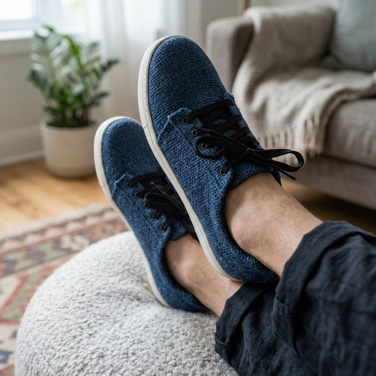 Organic Hemp Sneakers – Midnight Blue Vegan Breathable Shoes