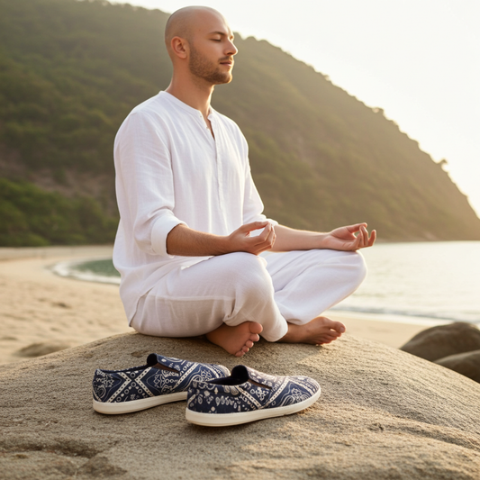 Organic Hemp Sneakers (Mandala Pattern) | Boho Art Footwear