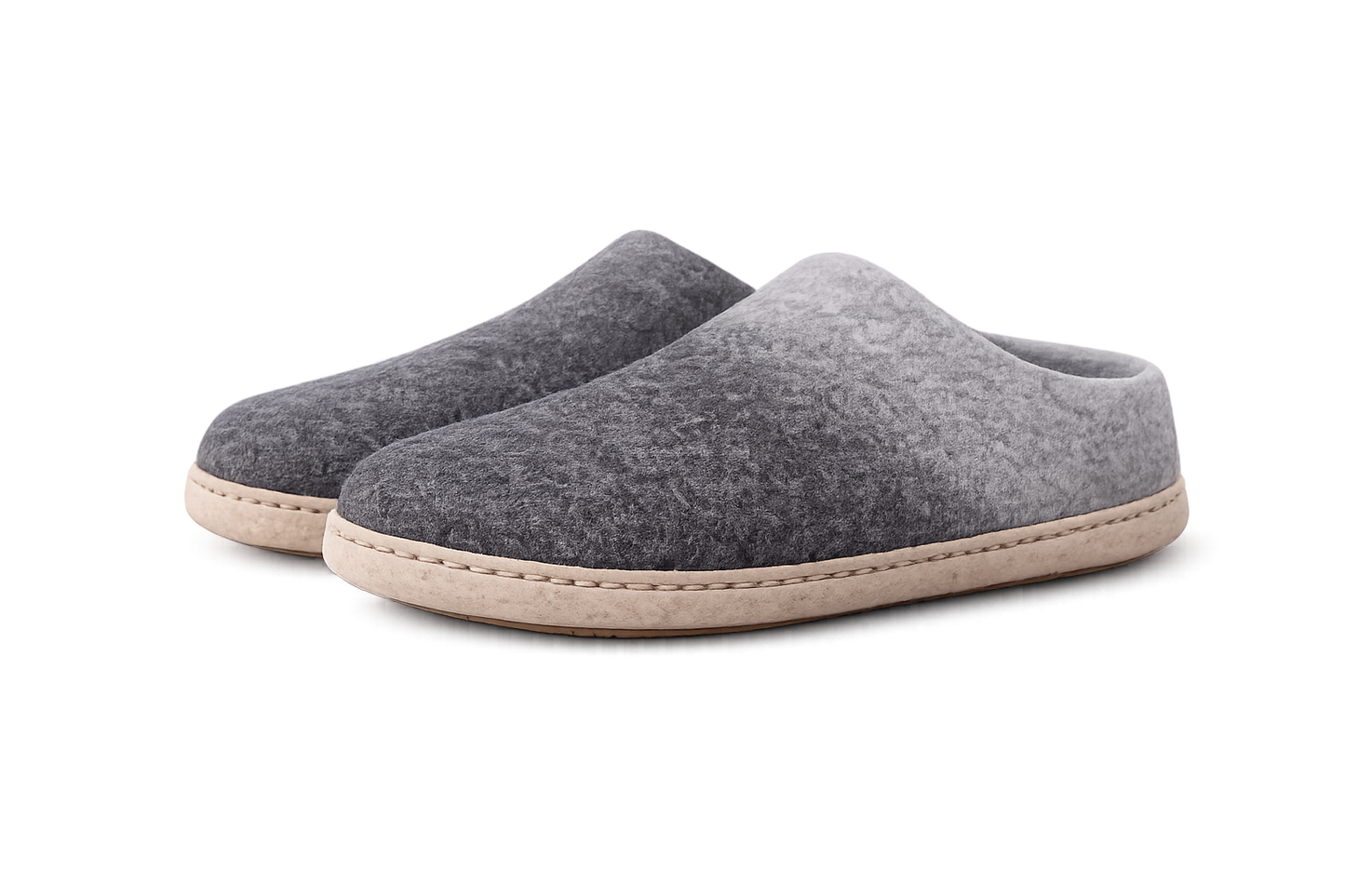 Handmade Wool Felt Slippers | Grey, Beige & Natural | Unisex House Shoes | 100% NZ Wool | Namaste Artisans