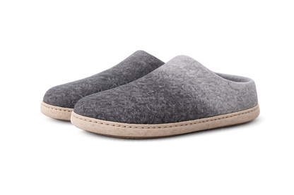 Handmade Wool Felt Slippers | Grey, Beige & Natural | Unisex House Shoes | 100% NZ Wool | Namaste Artisans