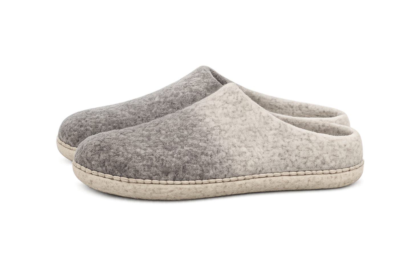 Handmade Wool Felt Slippers | Grey, Beige & Natural | Unisex House Shoes | 100% NZ Wool | Namaste Artisans
