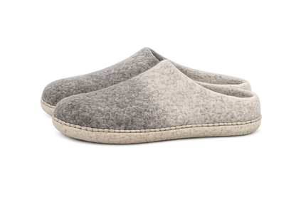 Handmade Wool Felt Slippers | Grey, Beige & Natural | Unisex House Shoes | 100% NZ Wool | Namaste Artisans