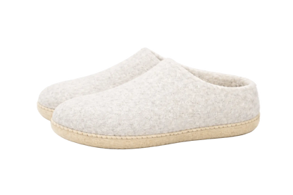 Handmade Wool Felt Slippers | Grey, Beige & Natural | Unisex House Shoes | 100% NZ Wool | Namaste Artisans