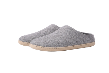 Handmade Wool Felt Slippers | Grey, Beige & Natural | Unisex House Shoes | 100% NZ Wool | Namaste Artisans