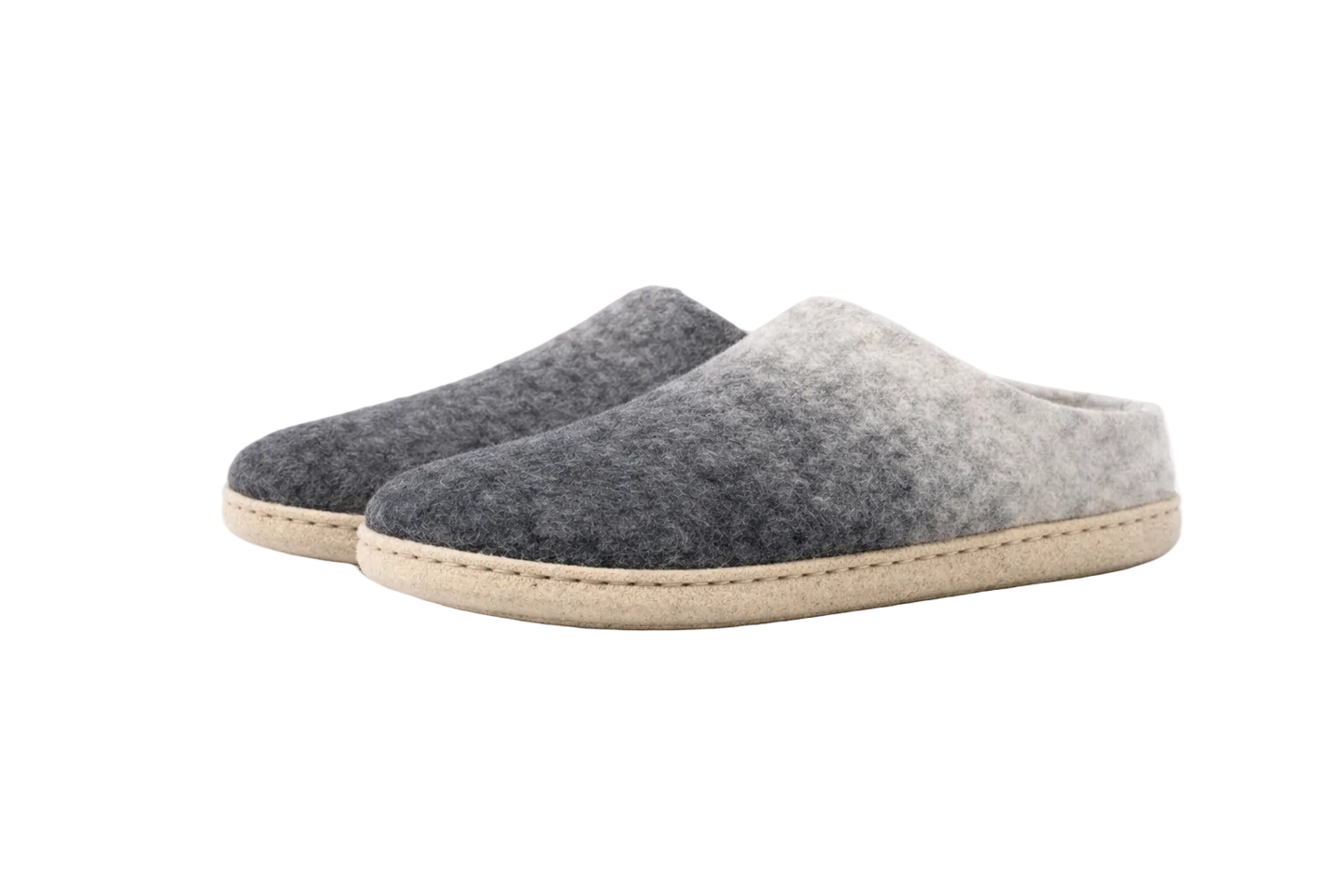 Handmade Wool Felt Slippers | Grey, Beige & Natural | Unisex House Shoes | 100% NZ Wool | Namaste Artisans