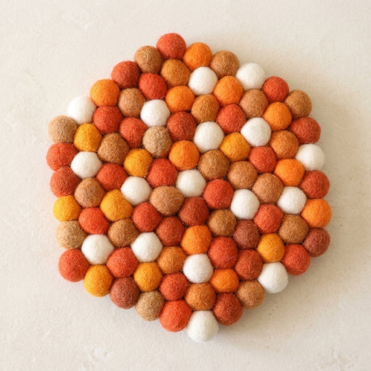 Zitrus-Explosion Orange Filzuntersetzer Hitzematte – Handgemachte Topfunterlage