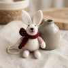 White Bunny with Maroon Scarf