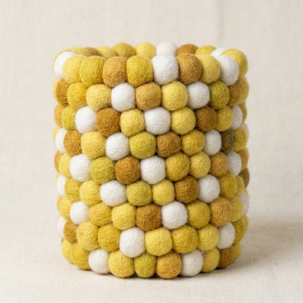 Handmade Wool Felt Ball Pen Holder