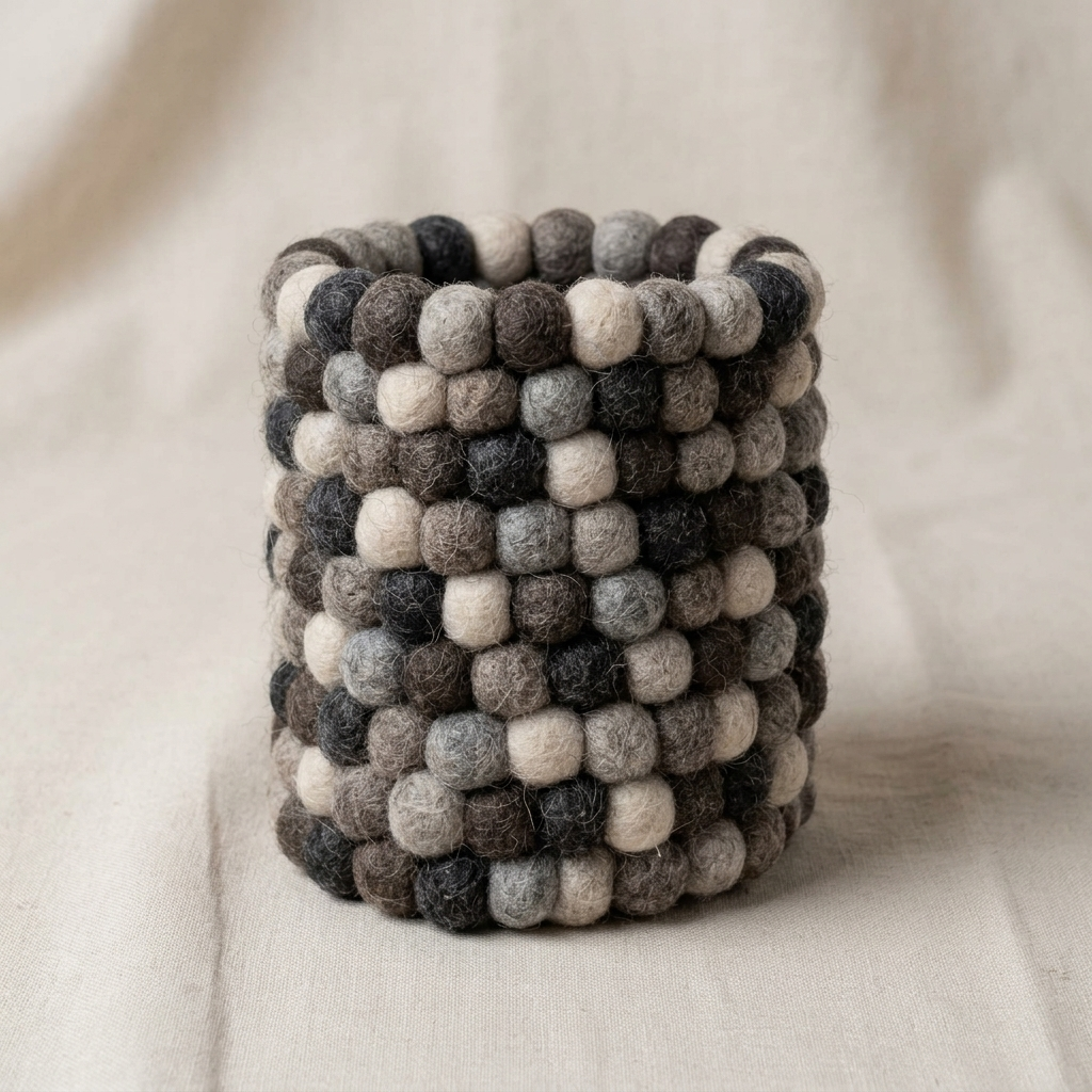 Handmade Wool Felt Ball Pen Holder