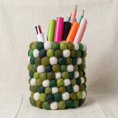 Handmade Wool Felt Ball Pen Holder