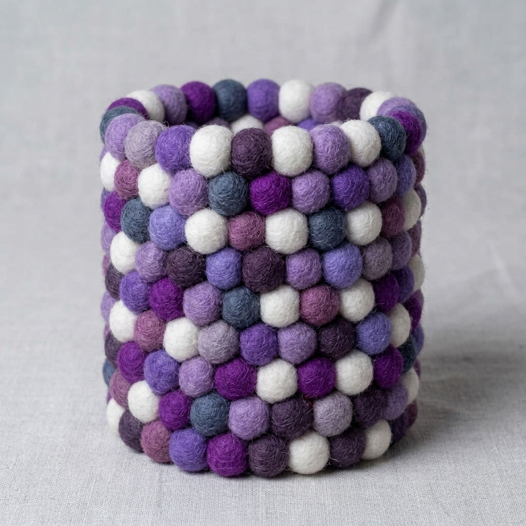 Handmade Wool Felt Ball Pen Holder