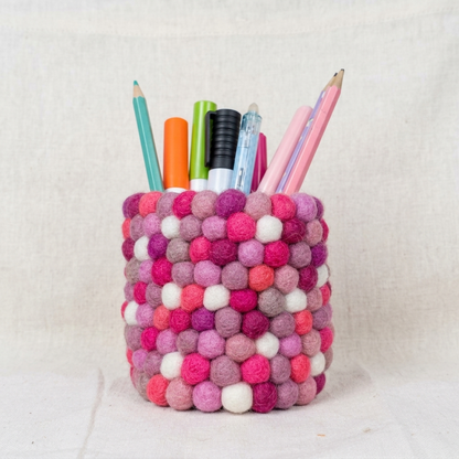 Handmade Wool Felt Ball Pen Holder