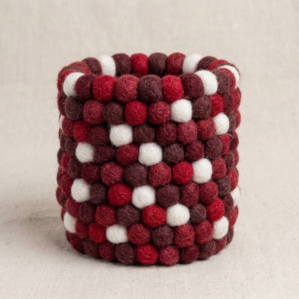 Handmade Wool Felt Ball Pen Holder