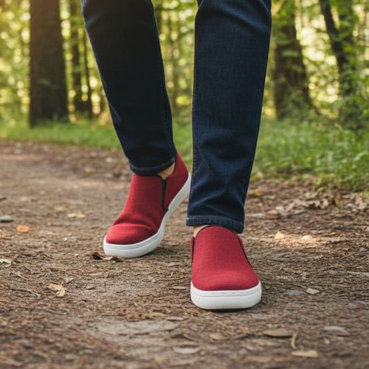 Organic Hemp Slip-On Sneakers (Rustic Red) | Vegan & Unisex