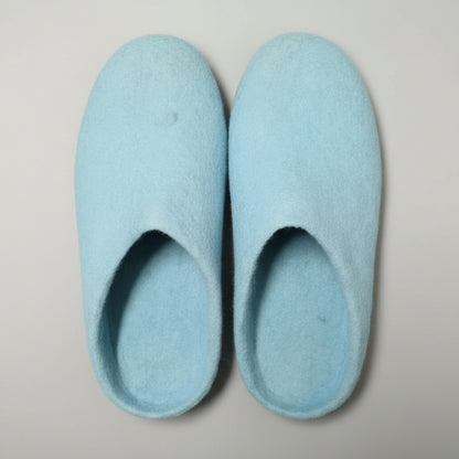 Handgefertigte Filzhausschuhe aus Wolle | Blau, Lavendel & Gelb | Unisex Hausschuhe | 100% Neuseelandwolle | Namaste Artisans