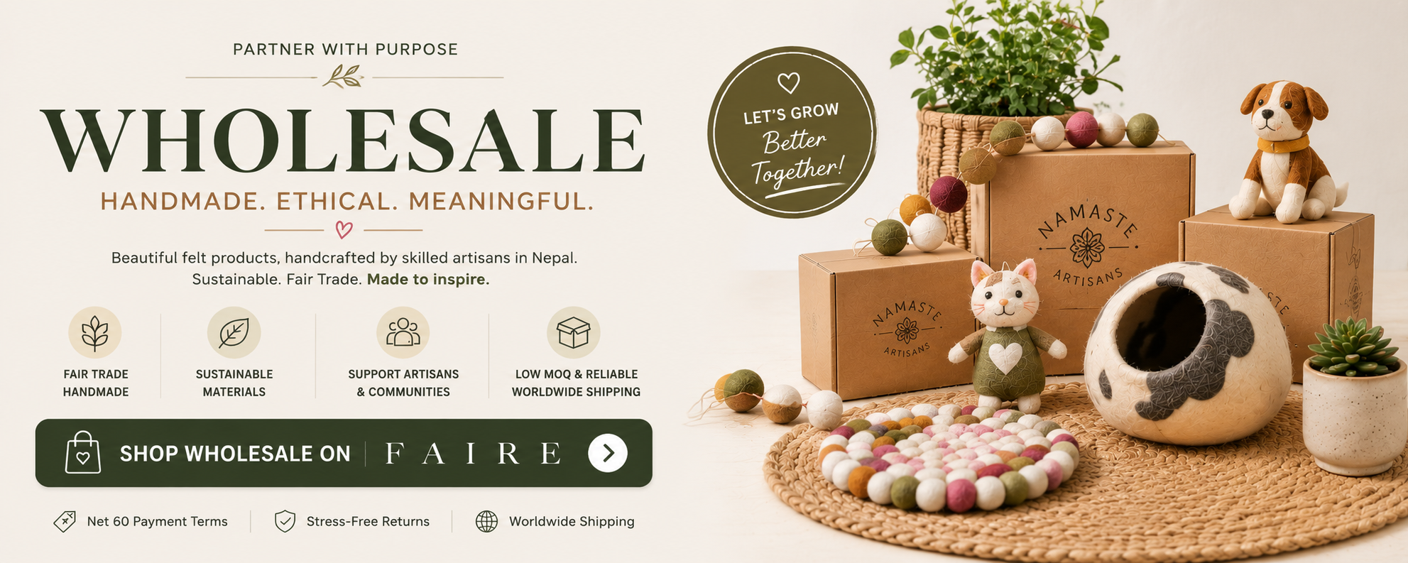 wholesale felt and hemp products by skilled artisans in nepal