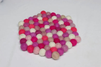Berry Pop Wool Felt Coasters - Cozy Bright Shapes for Tables coaster_set