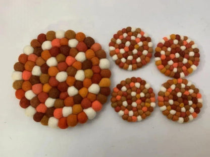 Citrus Burst Wool Felt Coaster Set – Round/Square coaster_set
