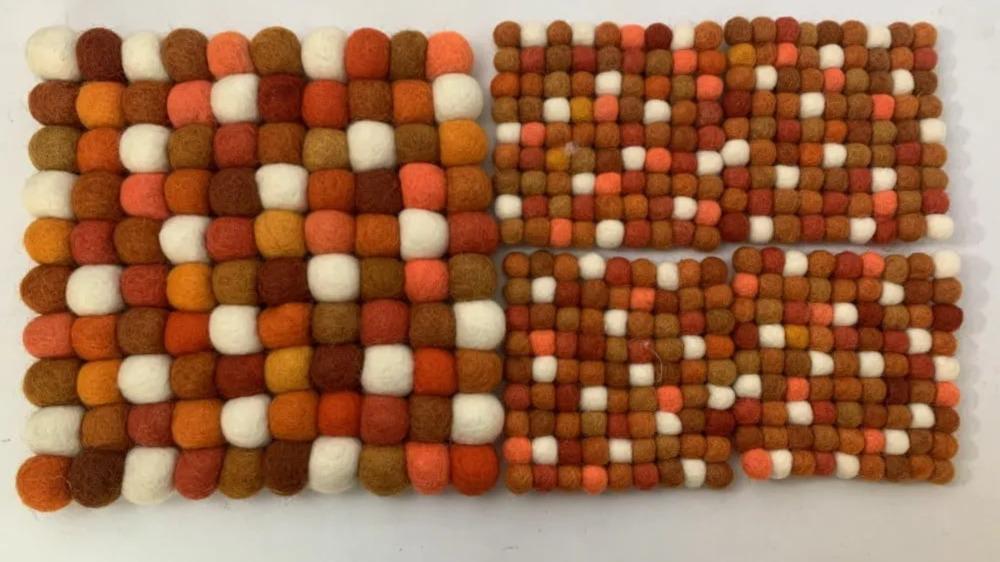 Citrus Burst Wool Felt Coaster Set – Round/Square coaster_set