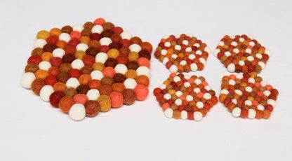 Citrus Burst Wool Felt Coaster Set – Round/Square coaster_set