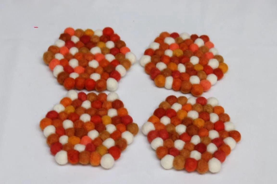 Citrus Burst Wool Felt Trivet – Round/Square/Hex coaster_bundle