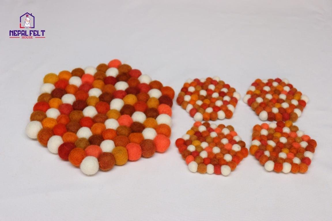 Citrus Burst Wool Felt Trivet – Round/Square/Hex coaster_bundle