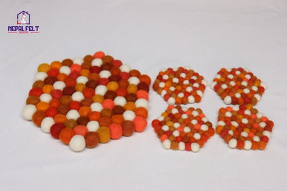 Citrus Burst Wool Felt Trivet – Round/Square/Hex coaster_bundle