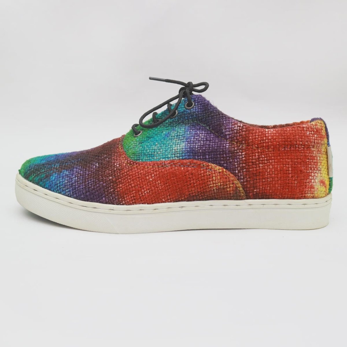 Colorful Rasta Hemp Sneakers: Handmade Tie - Dye Vegan Footwear for Eco - Conscious Festival - Goers Comfort_Travel_Shoes