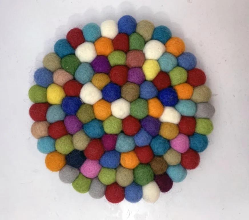 Confetti Wool Felt Coaster Set: Round, Square, or Hex Shapes drink_coasters