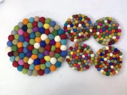 Confetti Wool Felt Coaster Set: Round, Square, or Hex Shapes drink_coasters