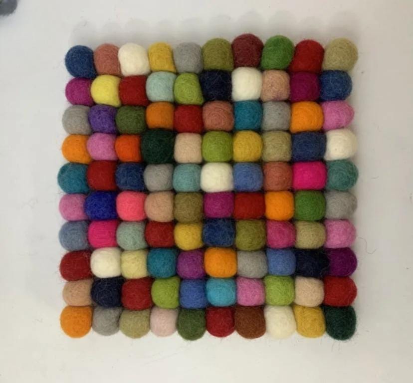 Confetti Wool Felt Coaster Set: Round, Square, or Hex Shapes drink_coasters