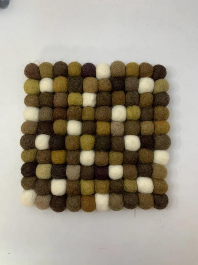 Earth Tone Wool Felt Coasters: Round, Square, or Hex Sets coasters_set