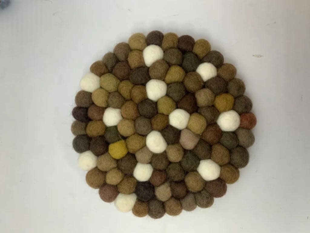 Earth Tone Wool Felt Coasters: Round, Square, or Hex Sets coasters_set