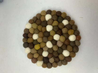 Earth Tone Wool Felt Coasters: Round, Square, or Hex Sets coasters_set