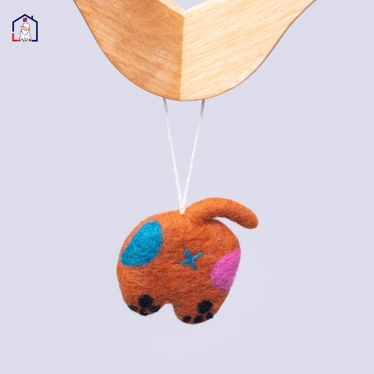 Felt Cat Butt Keychain: Handmade Wool Charm from Nepal Cat_Lover_Gift