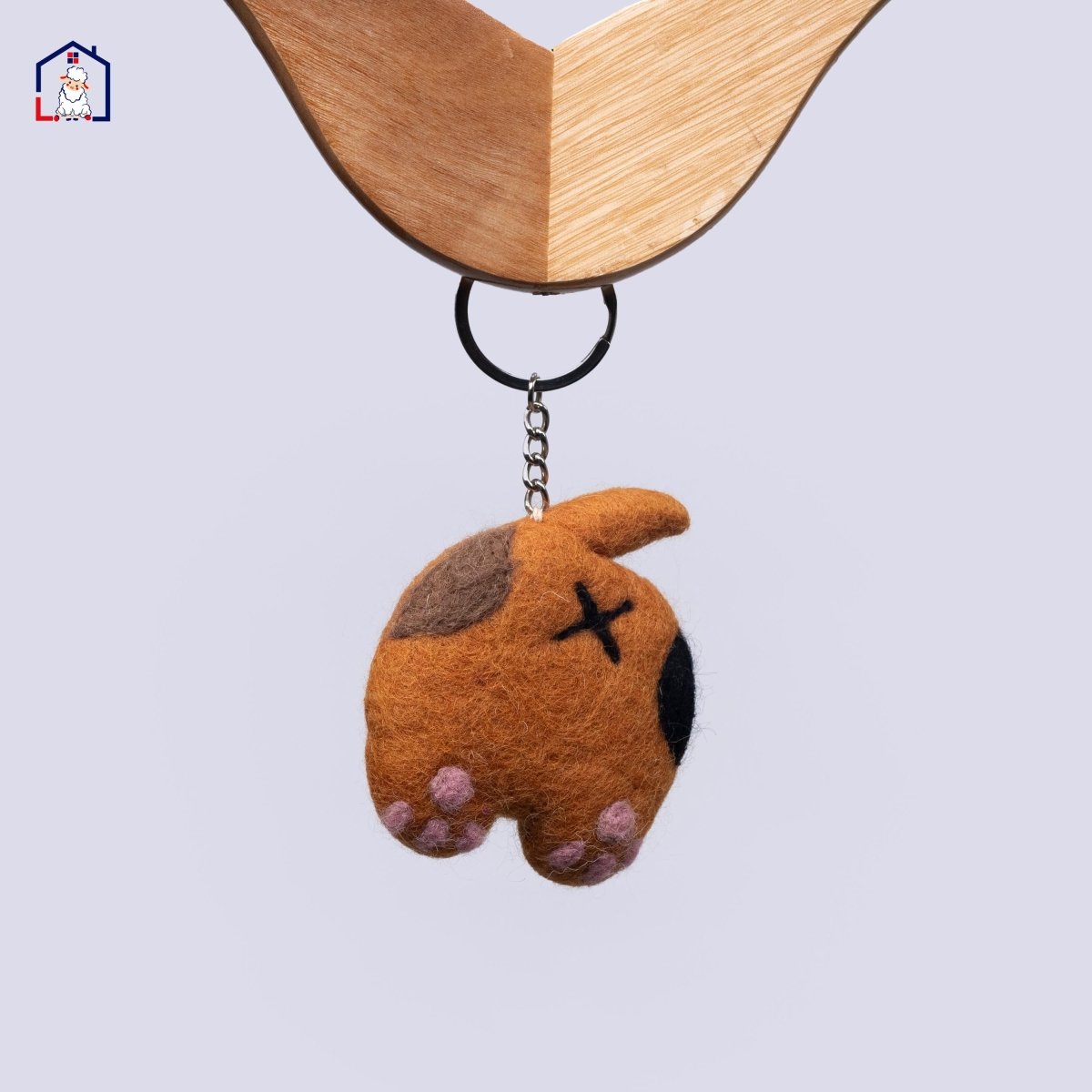 Felt Cat Butt Keychain: Handmade Wool Charm from Nepal Cat_Lover_Gift