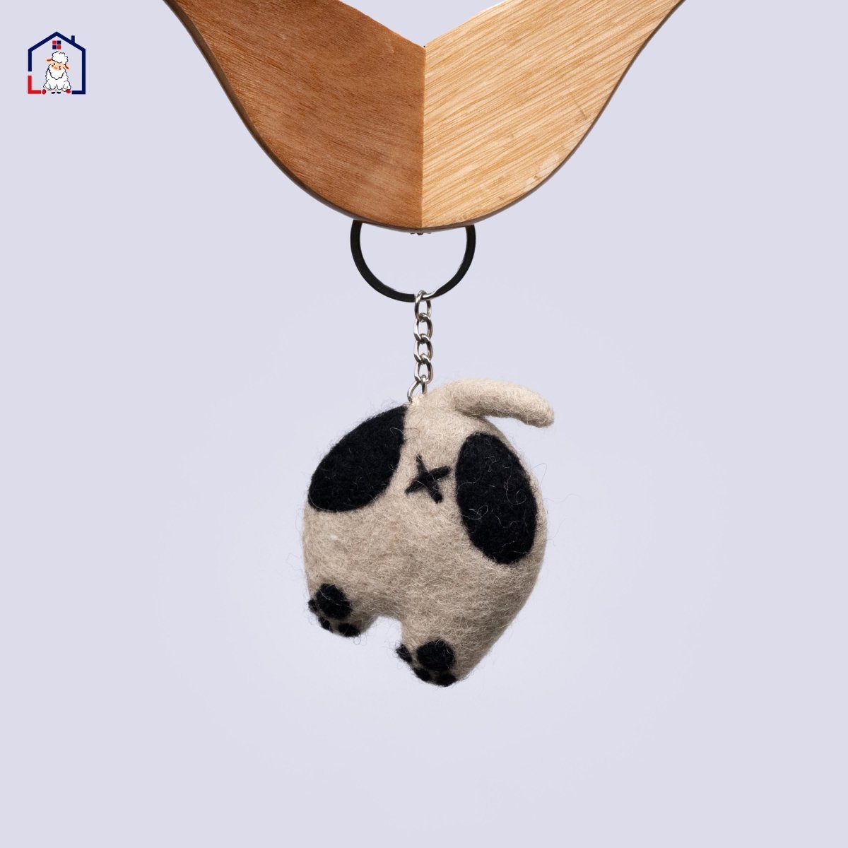 Felt Cat Butt Keychain: Handmade Wool Charm from Nepal Cat_Lover_Gift
