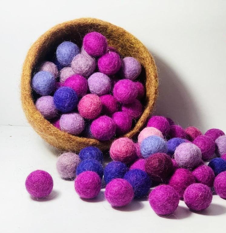 Felt Craft Balls: Marble Effect Wool - Soft, Colorful, Handmade Colorful_Craft_Balls