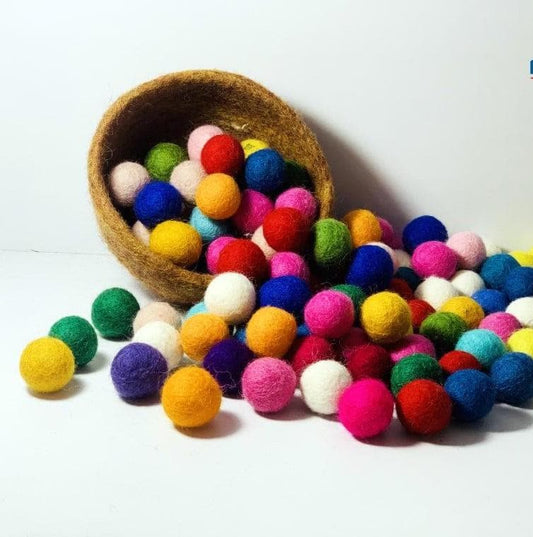 Felt Craft Balls: Marble Effect Wool - Soft, Colorful, Handmade Colorful_Craft_Balls