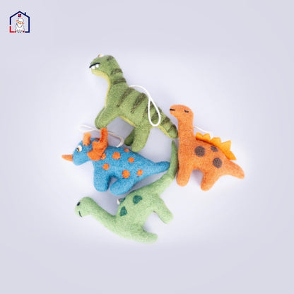 Felt Dinosaur Toy: Blue Triceratops Wool Figure (Handmade, Fair Trade) christmas_tree_gift