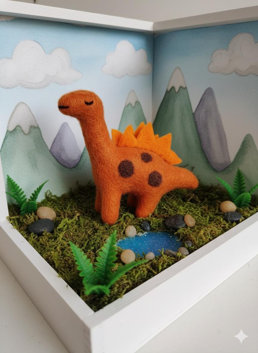 Felt Stegosaurus Dinosaur: Sustainable Kids Toy (100% Wool, Fair Trade) client_gift
