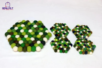 Forest Mix Wool Felt Coaster Set – Round/Square cozy_decor
