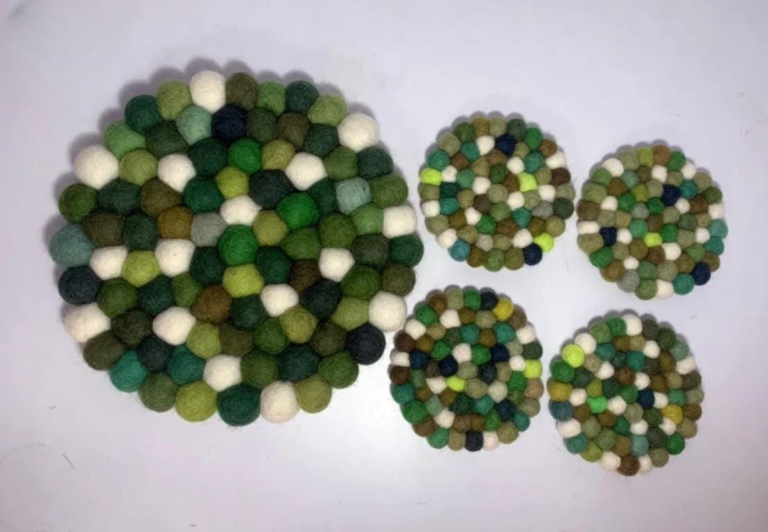 Forest Mix Wool Felt Coaster Set – Round/Square cozy_decor