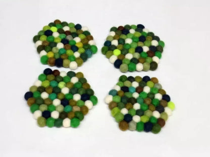 Forest Mix Wool Felt Trivet – Round/Square/Hex coasters_set