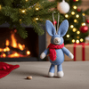 Blue Bunny with Pink Scarf