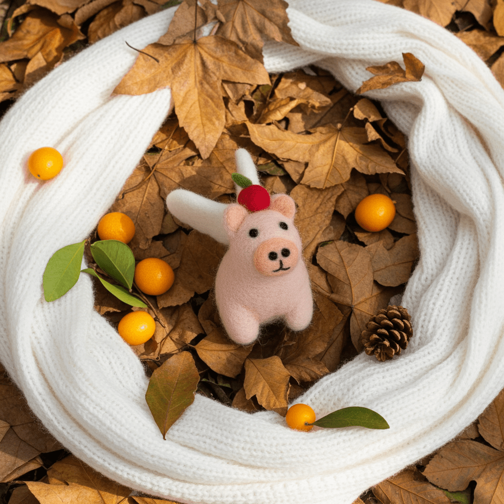 Hand - Stitched Wool Felt Capybara Christmas Ornamentnamaste artisans