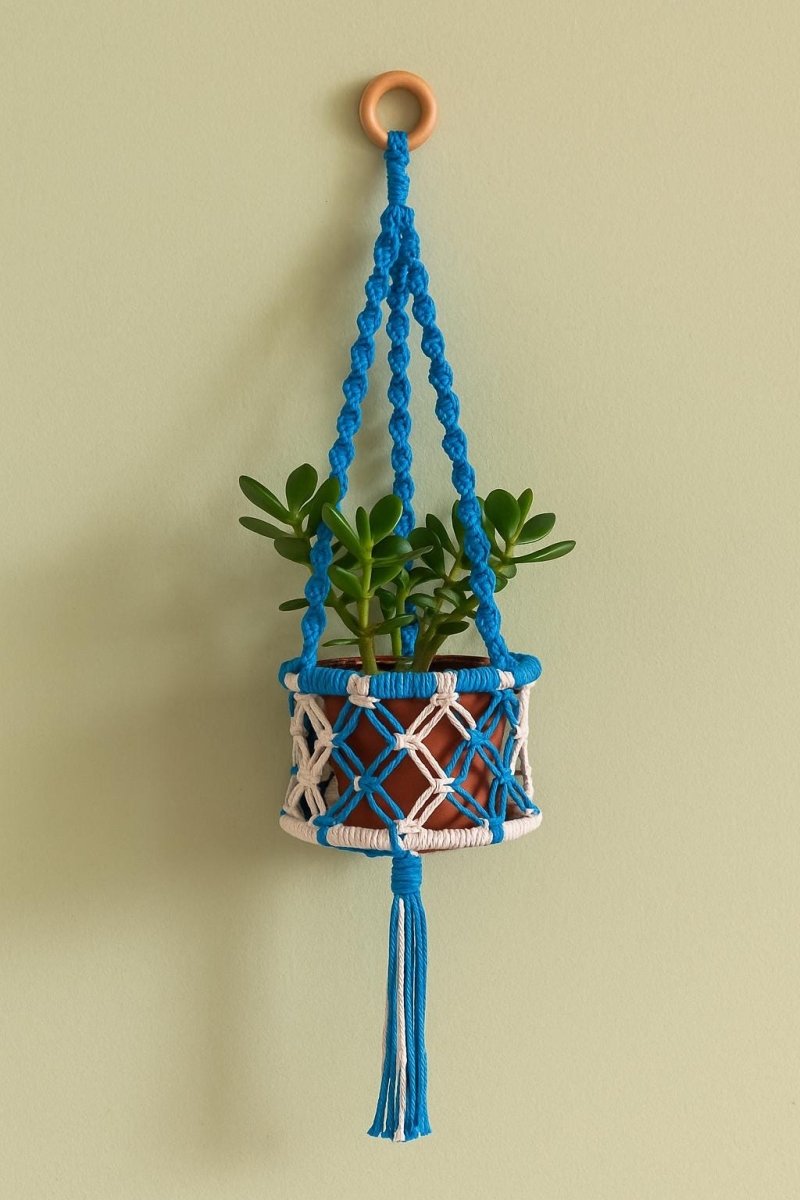 Handmade Macrame Hanging Planter: Eco - Friendly Cotton, Boho Decor Boho_Home_Decor